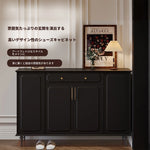 シックなデザインのブラックキャビネット - 高級感あふれる収納家具でお部屋をスタイリッシュに演出! hmz-4955