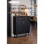 シックなデザインのブラックキャビネット - 高級感あふれる収納家具でお部屋をスタイリッシュに演出! hmz-4955