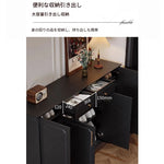 シックなデザインのブラックキャビネット - 高級感あふれる収納家具でお部屋をスタイリッシュに演出! hmz-4955