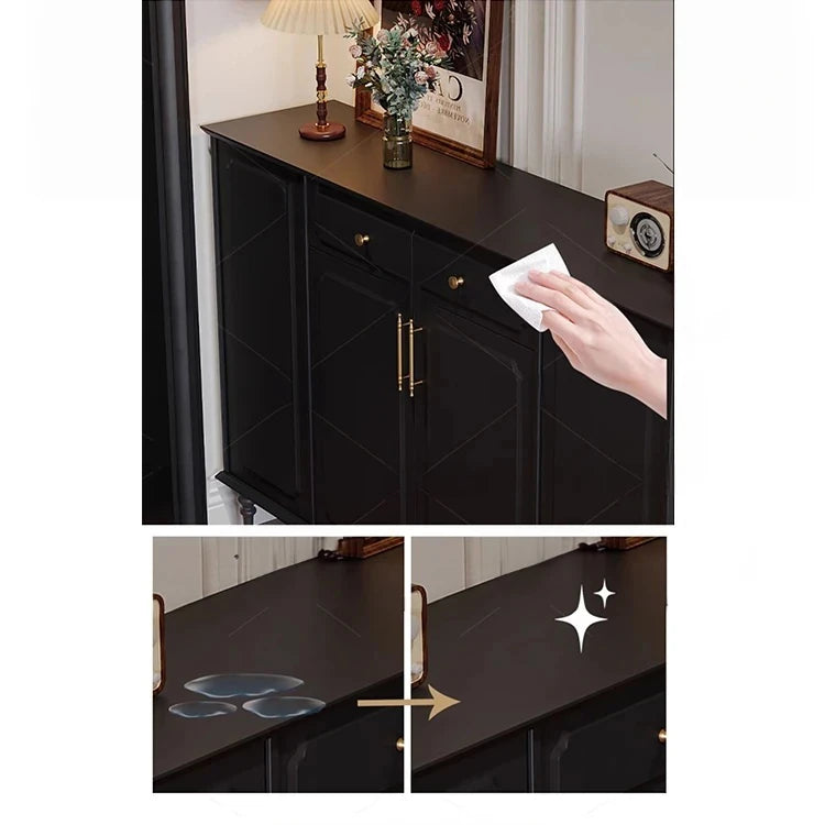 シックなデザインのブラックキャビネット - 高級感あふれる収納家具でお部屋をスタイリッシュに演出! hmz-4955