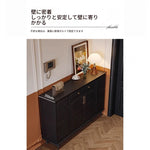 シックなデザインのブラックキャビネット - 高級感あふれる収納家具でお部屋をスタイリッシュに演出! hmz-4955