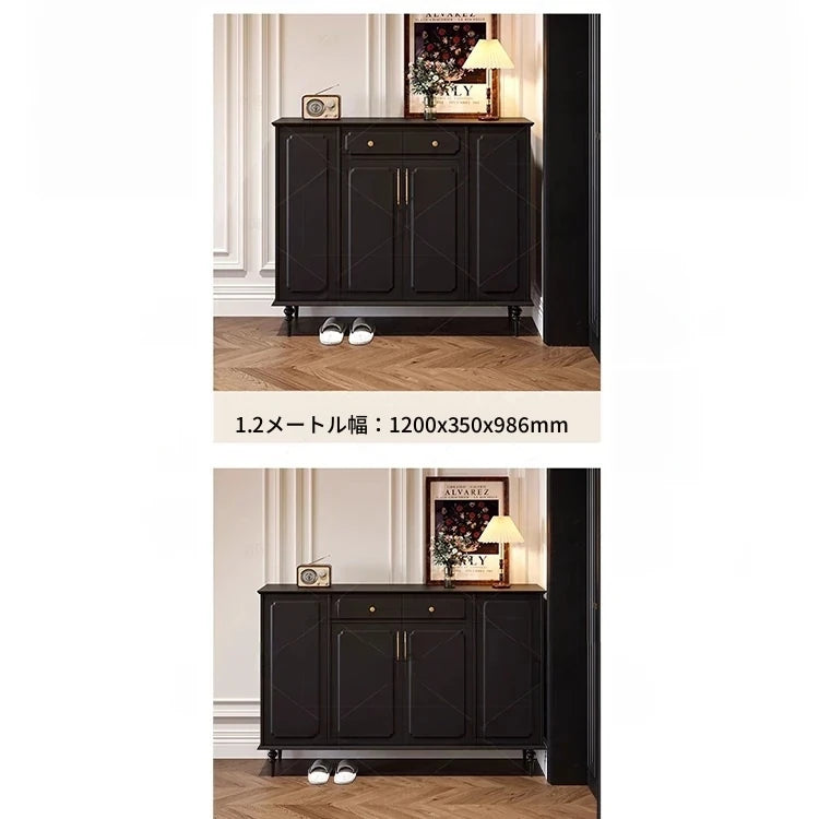 シックなデザインのブラックキャビネット - 高級感あふれる収納家具でお部屋をスタイリッシュに演出! hmz-4955