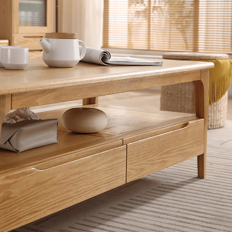 ナチュラルオーク製センターテーブル|シンプルで上質なリビング家具 hmzj-801