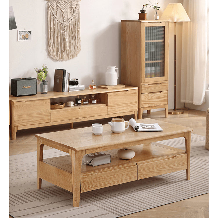 ナチュラルオーク製センターテーブル|シンプルで上質なリビング家具 hmzj-801