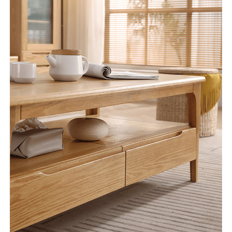 ナチュラルオーク製センターテーブル|シンプルで上質なリビング家具 hmzj-801