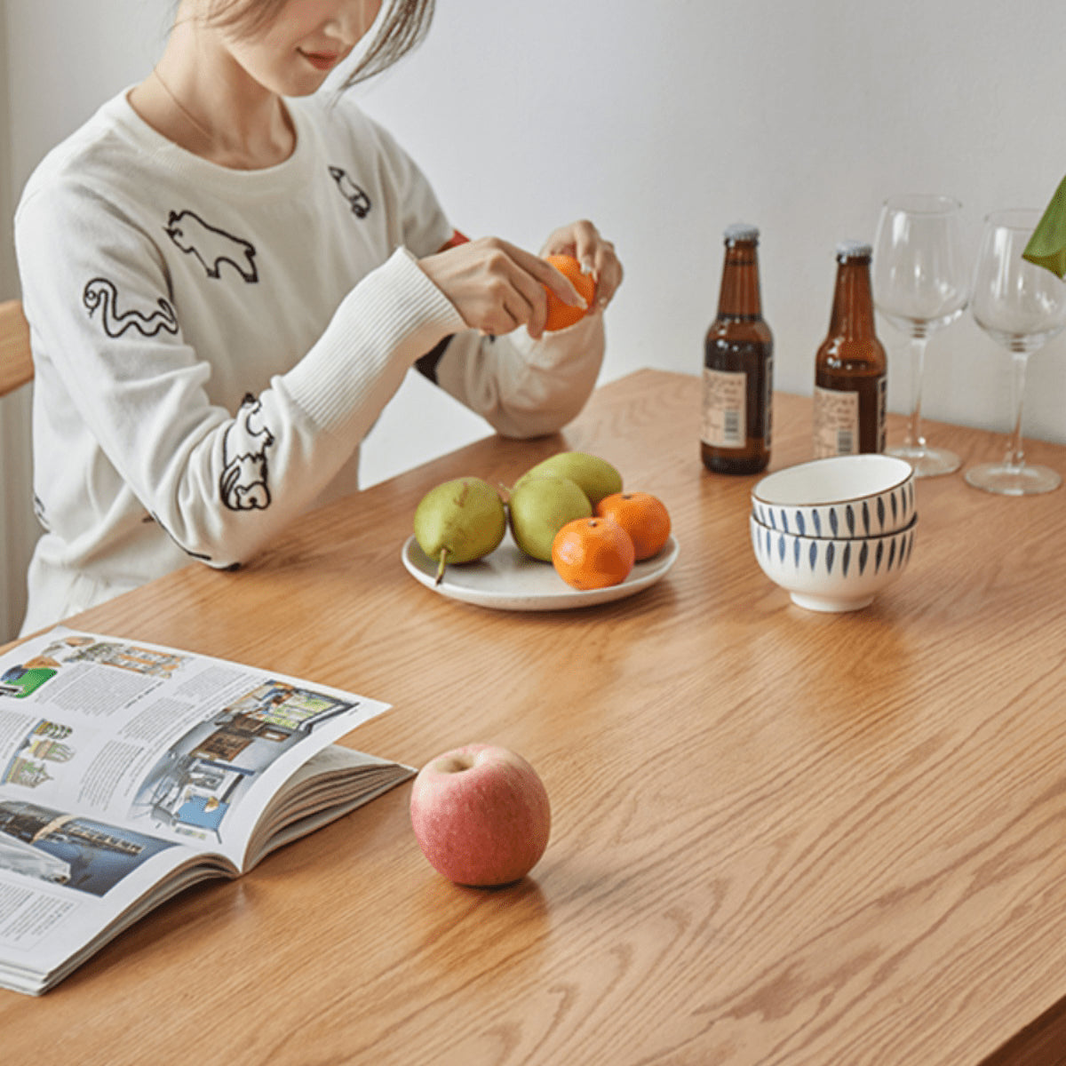 レッドオーク製 テーブル|高級感漂うデザインと耐久性 hmzj-805