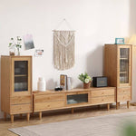 オーク キャビネット ガラス扉&銅ハンドル付き 高級収納家具 hmzj-813