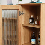 オーク キャビネット ガラス扉&銅ハンドル付き 高級収納家具 hmzj-813