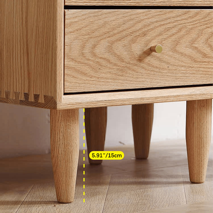 オーク キャビネット ガラス扉&銅ハンドル付き 高級収納家具 hmzj-813