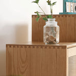 オーク キャビネット ガラス扉&銅ハンドル付き 高級収納家具 hmzj-813