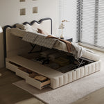 【高級感×安らぎ】天然パイン&本革×合成皮革使用の多層板ベッド hmzsh-1544