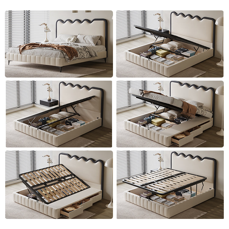 【高級感×安らぎ】天然パイン&本革×合成皮革使用の多層板ベッド hmzsh-1544