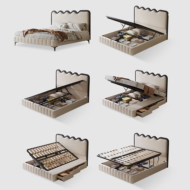 【高級感×安らぎ】天然パイン&本革×合成皮革使用の多層板ベッド hmzsh-1544