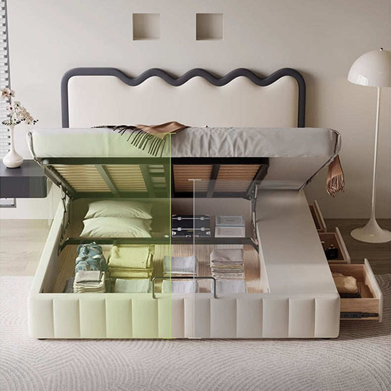 【高級感×安らぎ】天然パイン&本革×合成皮革使用の多層板ベッド hmzsh-1544