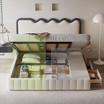 【高級感×安らぎ】天然パイン&本革×合成皮革使用の多層板ベッド hmzsh-1544