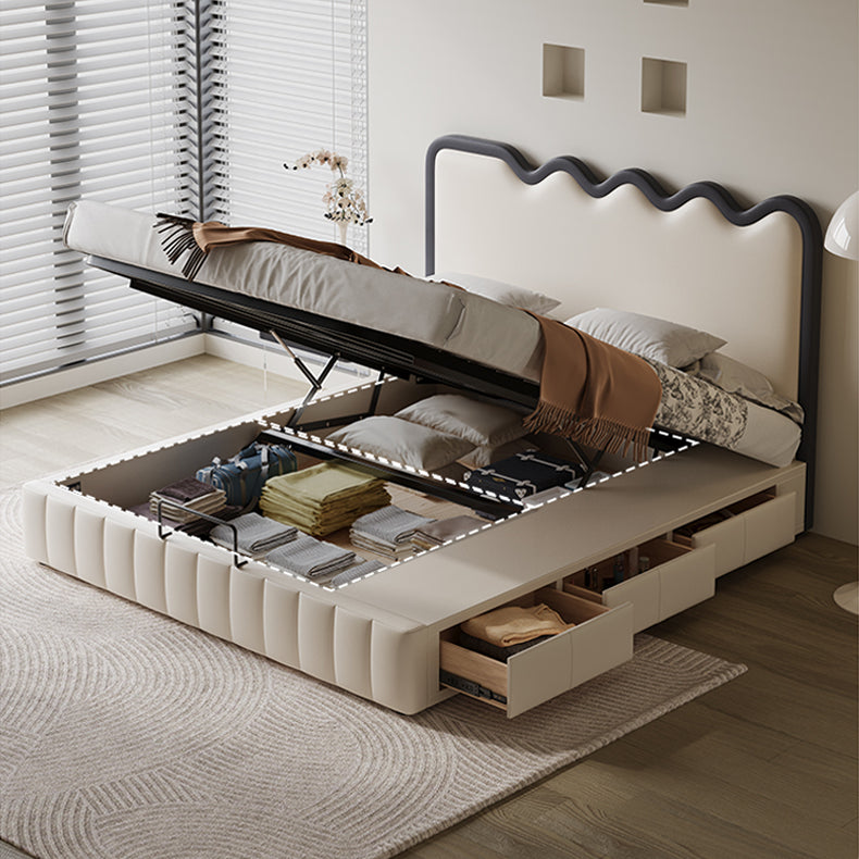 【高級感×安らぎ】天然パイン&本革×合成皮革使用の多層板ベッド hmzsh-1544