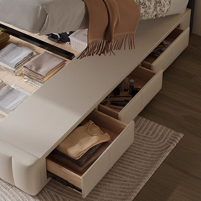 【高級感×安らぎ】天然パイン&本革×合成皮革使用の多層板ベッド hmzsh-1544