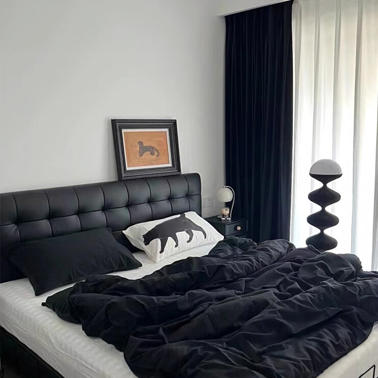 高級パイン材 × 本革&合成皮革使用 多層板構造のラグジュアリーベッド hmzsh-1546