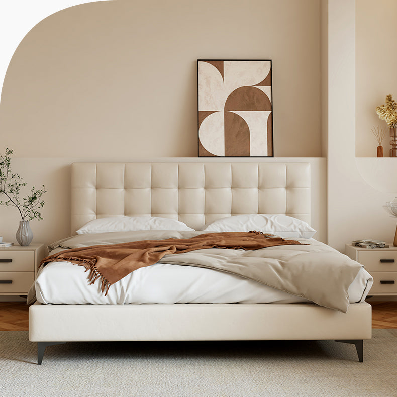 高級パイン材 × 本革&合成皮革使用 多層板構造のラグジュアリーベッド hmzsh-1546