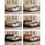 高級パイン材 × 本革&合成皮革使用 多層板構造のラグジュアリーベッド hmzsh-1546