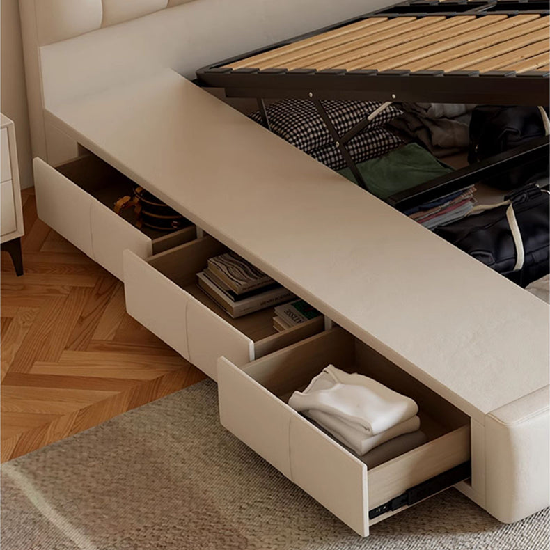 高級パイン材 × 本革&合成皮革使用 多層板構造のラグジュアリーベッド hmzsh-1546