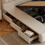 高級パイン材 × 本革&合成皮革使用 多層板構造のラグジュアリーベッド hmzsh-1546