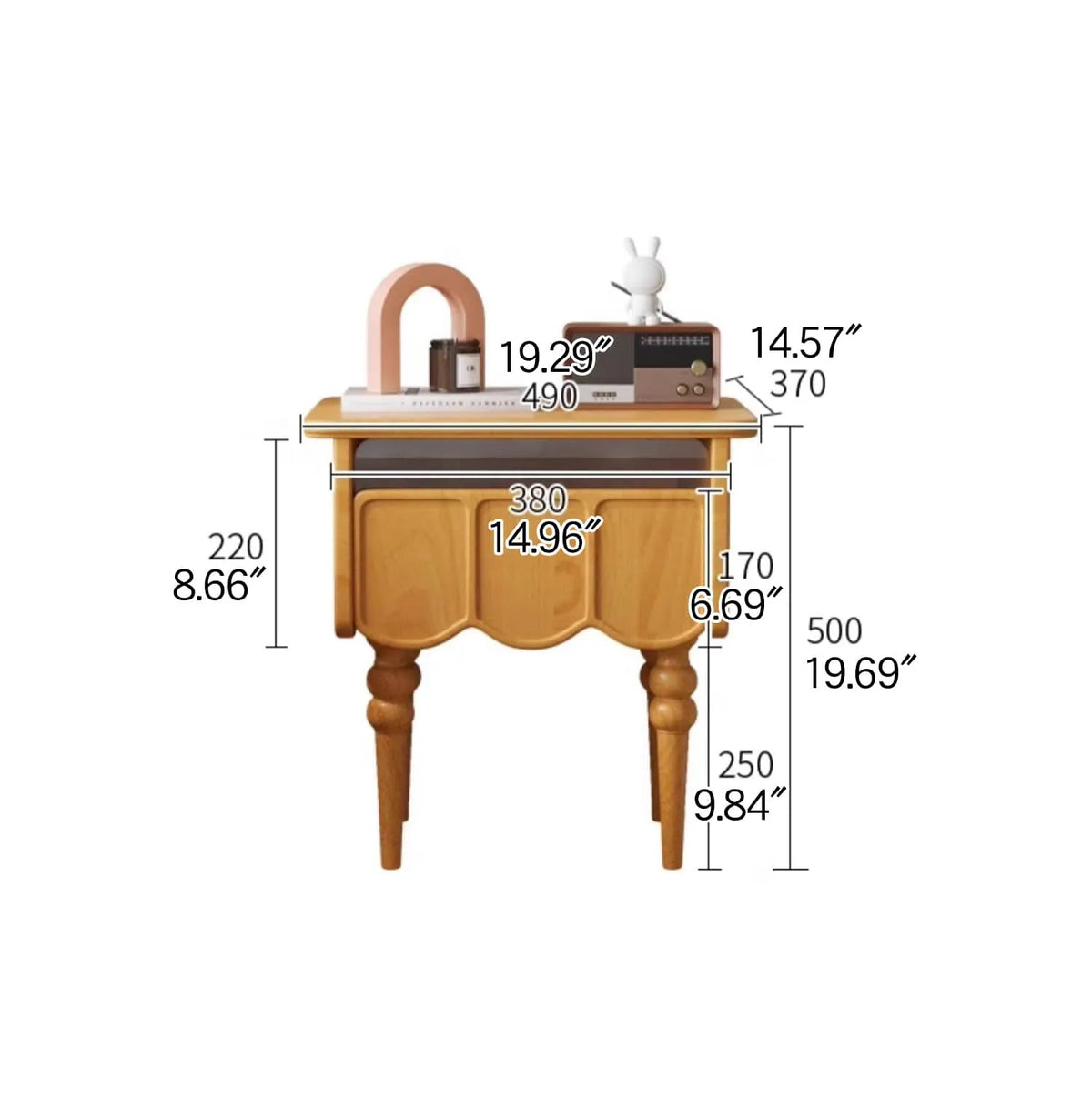 アッシュ材とケヤキのスタイリッシュナイトテーブル - ガラス&ラタンの魅力的デザイン hns-4120