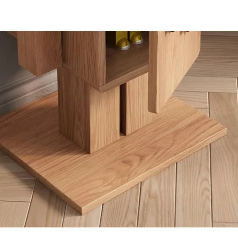 ロボット風の可愛いフォルムが目を引く、木目調×カラーブロックのキャビネット|リビングや寝室に馴染む収納力抜群の一台 hns-4123