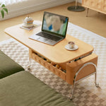 ケヤキとステンレスのモダンセンターテーブル|おしゃれな収納スペース付き hns-4128