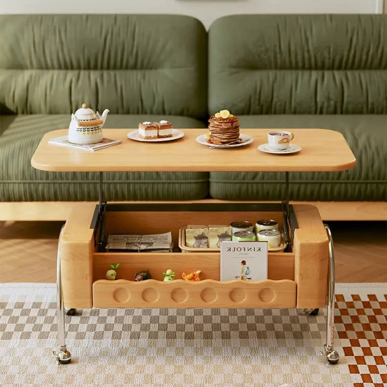 ケヤキとステンレスのモダンセンターテーブル|おしゃれな収納スペース付き hns-4128