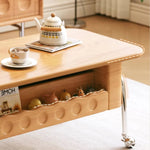 ケヤキとステンレスのモダンセンターテーブル|おしゃれな収納スペース付き hns-4128