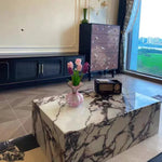 モダンデザイン 大理石センターテーブル 多層板仕上げ 公式インテリアアクセント hny-5224