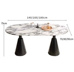 モダン大理石デザインテーブル - 多層板製でおしゃれなダイニングセット用テーブル hny-5225
