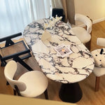 モダン大理石デザインテーブル - 多層板製でおしゃれなダイニングセット用テーブル hny-5225