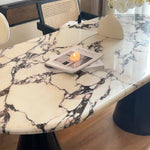 モダン大理石デザインテーブル - 多層板製でおしゃれなダイニングセット用テーブル hny-5225