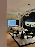 モダン大理石デザインテーブル - 多層板製でおしゃれなダイニングセット用テーブル hny-5225