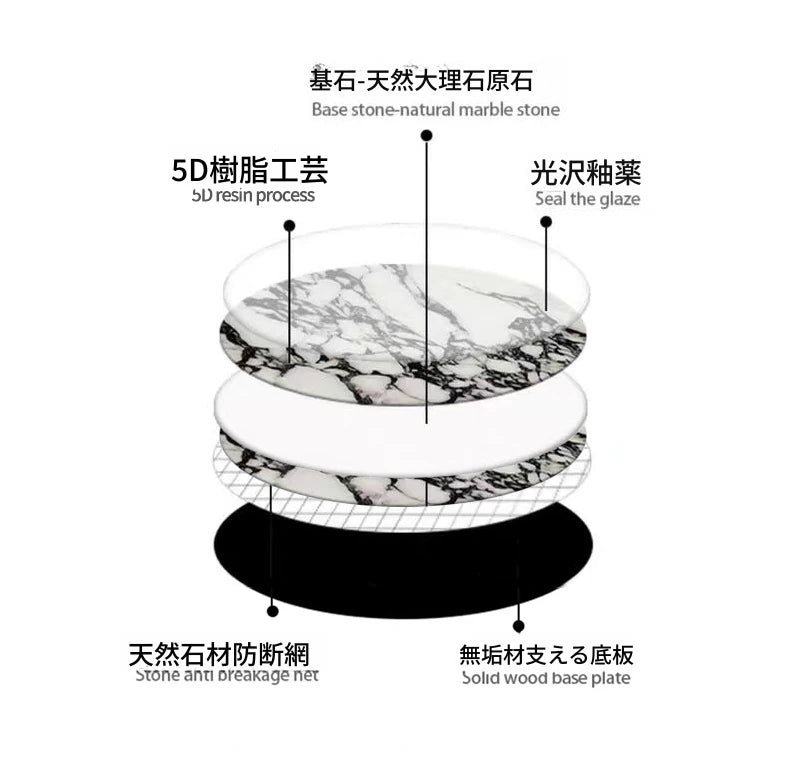 モダン大理石デザインテーブル - 多層板製でおしゃれなダイニングセット用テーブル hny-5225