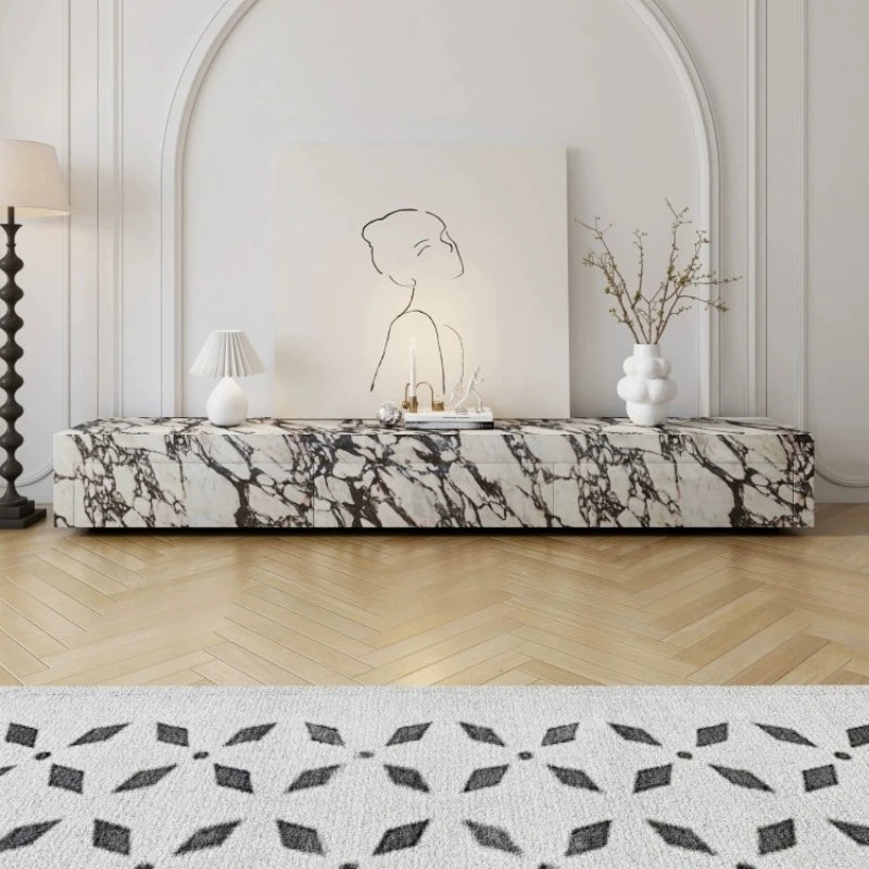 モダンセラミック無垢材テレビ台|スタイリッシュなデザインでリビングを彩るエレガントなインテリア家具 hny-5229