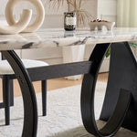 ラグジュアリー大理石テーブル - モダンデザイン多層板ダイニングテーブル hny-5235