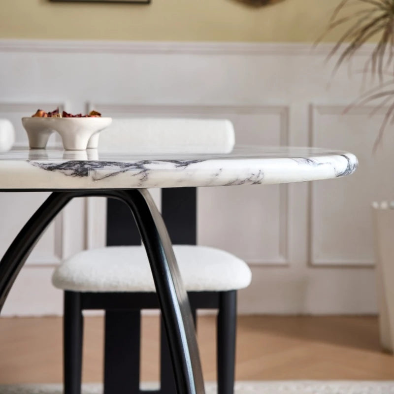 ラグジュアリー大理石テーブル - モダンデザイン多層板ダイニングテーブル hny-5235