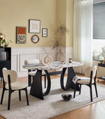 ラグジュアリー大理石テーブル - モダンデザイン多層板ダイニングテーブル hny-5235