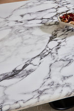 ラグジュアリー大理石テーブル - モダンデザイン多層板ダイニングテーブル hny-5235