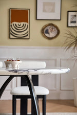 ラグジュアリー大理石テーブル - モダンデザイン多層板ダイニングテーブル hny-5235