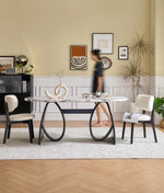 ラグジュアリー大理石テーブル - モダンデザイン多層板ダイニングテーブル hny-5235