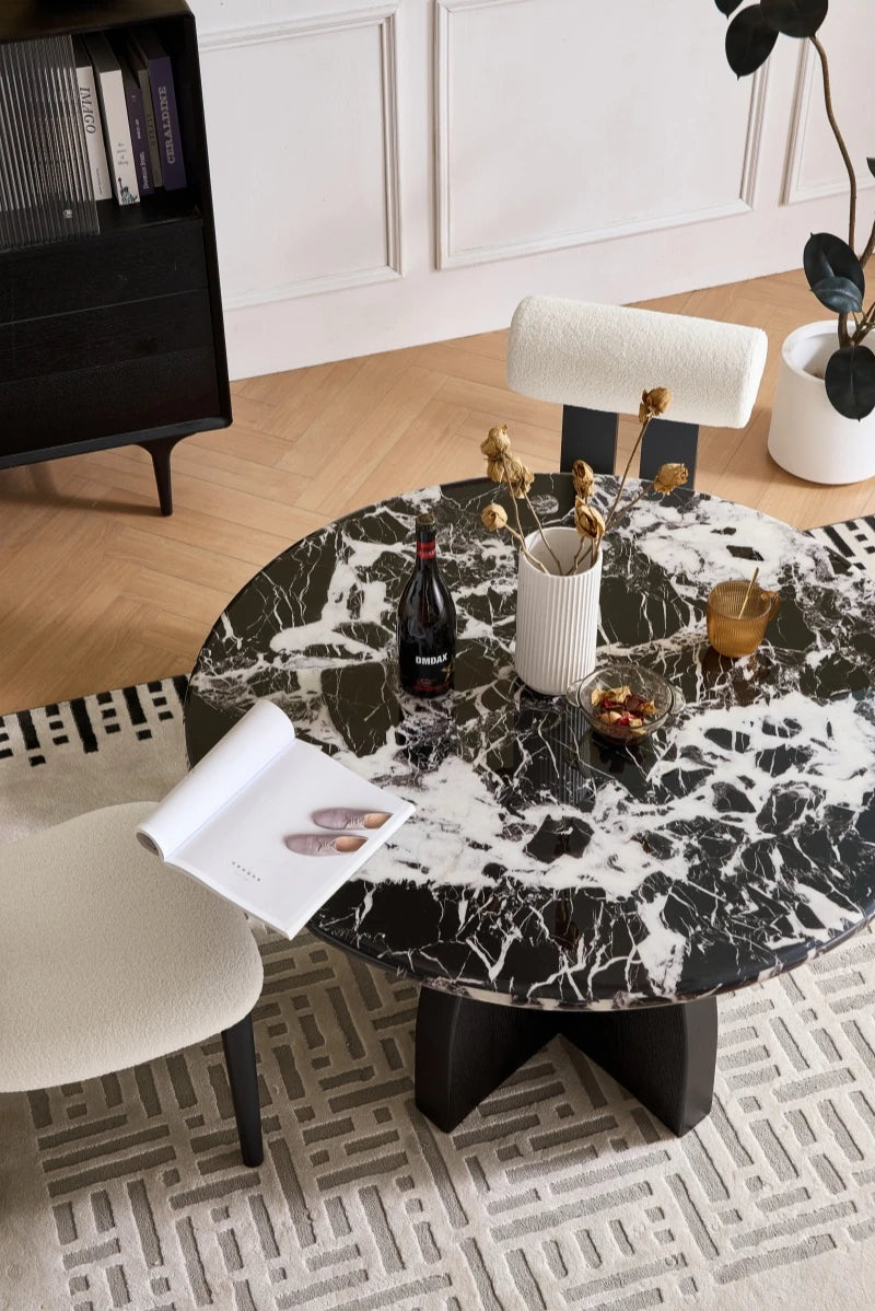 モダン大理石テーブル - スタイリッシュな多層板デザインでお部屋を格上げ! hny-5238