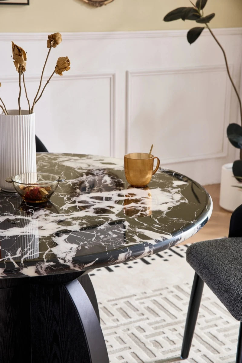 モダン大理石テーブル - スタイリッシュな多層板デザインでお部屋を格上げ! hny-5238