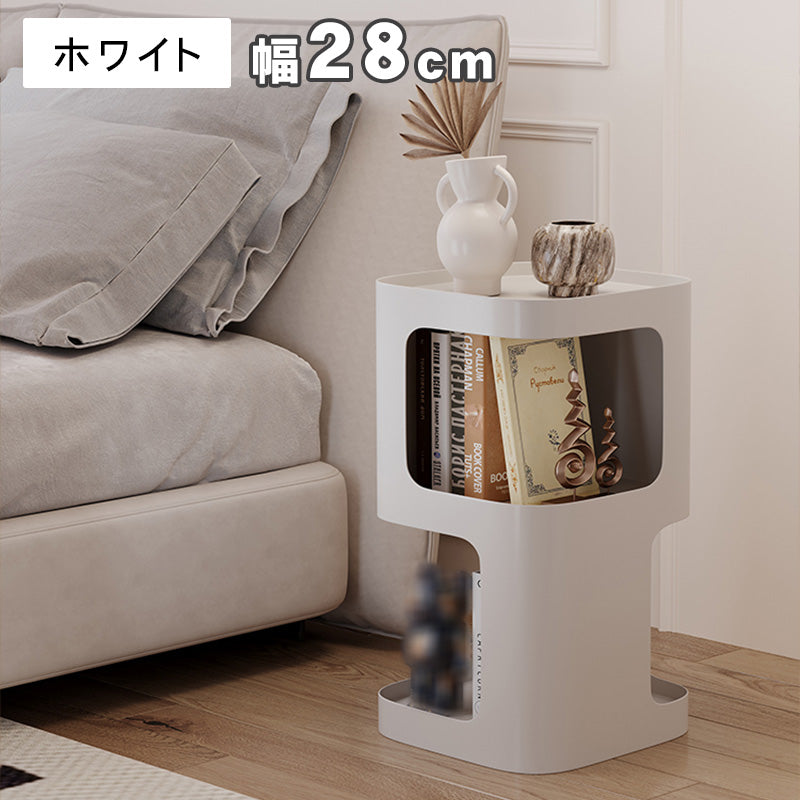 クリーム風アイアン製サイドテーブル リビング用 ソファ横 シンプルモダン 小型 ベッドサイド収納ラック 小型テーブル hoq-5375