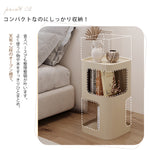 クリーム風アイアン製サイドテーブル リビング用 ソファ横 シンプルモダン 小型 ベッドサイド収納ラック 小型テーブル hoq-5375