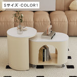 クリーム風ソファサイドテーブル 岩板製 リビング用 移動式 組み合わせ小型コーヒーテーブル モダンシンプル クリエイティブ 家庭用ワゴン hoq-5377