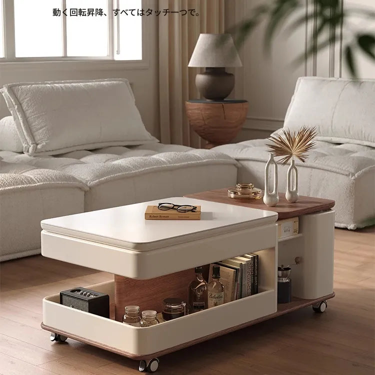 センターテーブル ブラウン ブラック セラミック 中密度繊維板 hqm-3228